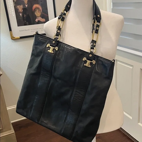 Tory Burch black Leather Tote Bag - Picture 1 of 16